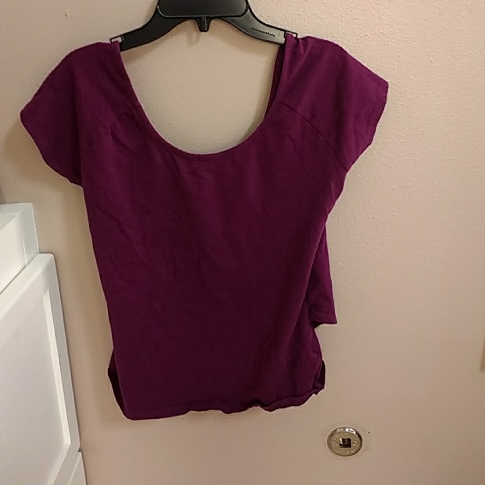 Magenta Cross Back Fitted Tee